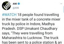 सीमेंट मिक्सर की गाड़ी में छिपकर जाने को मजबूर हुए मजदूर