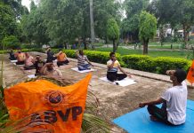 काशी प्रांत: विद्यार्थी परिषद के कार्यकर्ताओं ने मनाया अंतरराष्ट्रीय योग दिवस