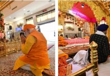 अचानक गुरुद्वारा रकाब गंज पहुंचे पीएम मोदी, गुरु तेग बहादुर को दी श्रद्धांजलि